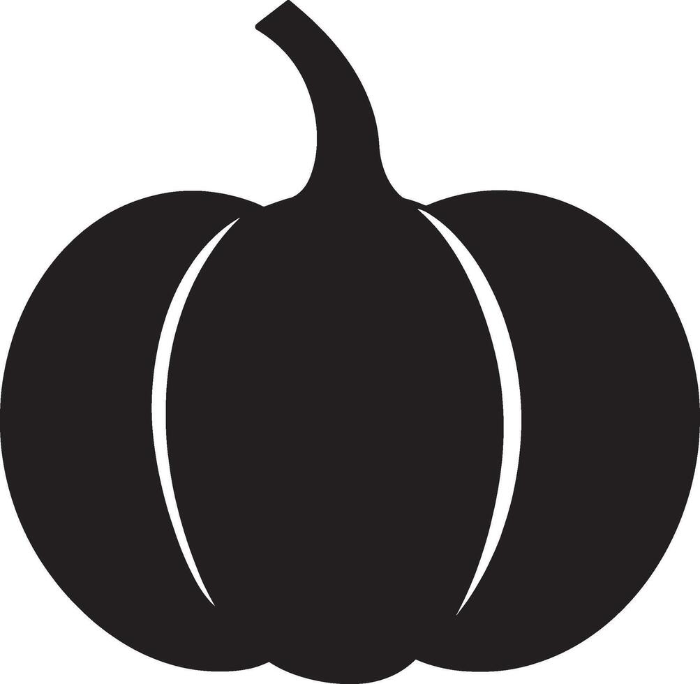 Black illustration of a simple pumpkin silhouette vector