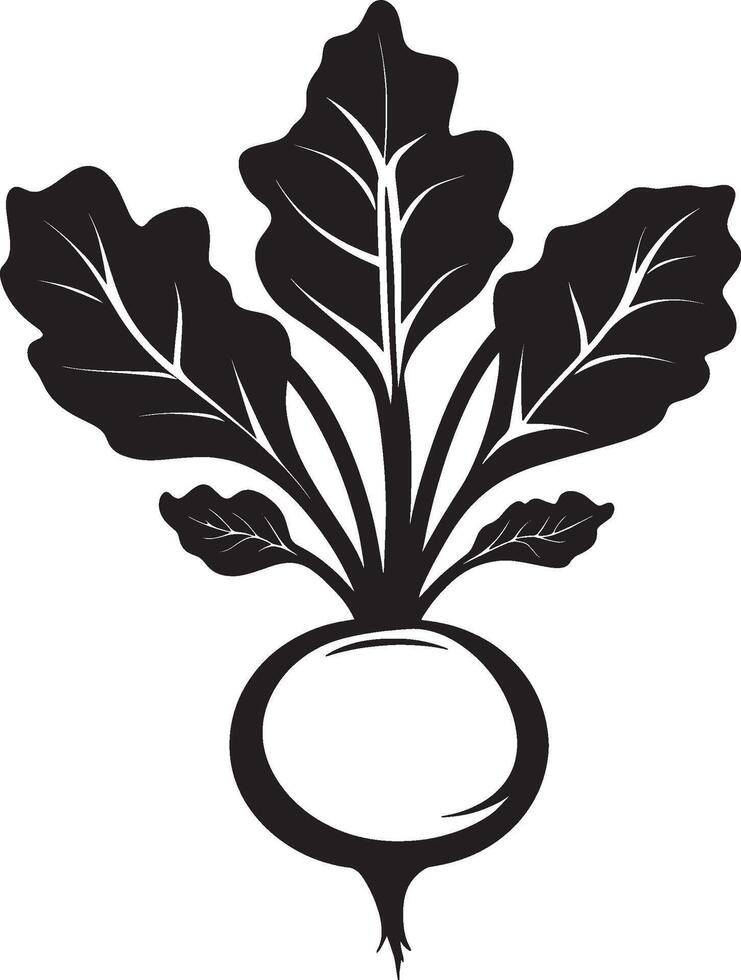 Black illustration of a beetroot icon vector