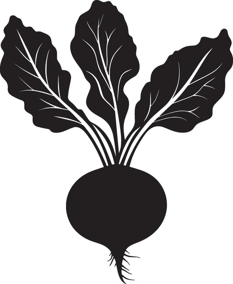 Black illustration of a simple beetroot silhouette vector