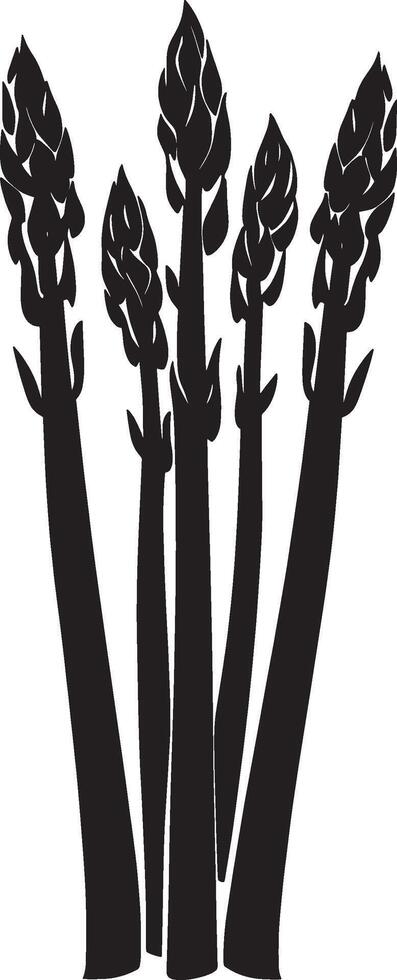 Asparagus simple silhouette black illustration vector