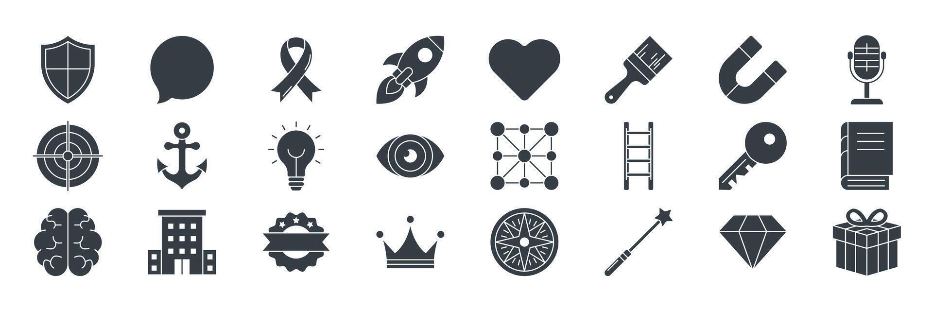Various icons for various types of weapons vector