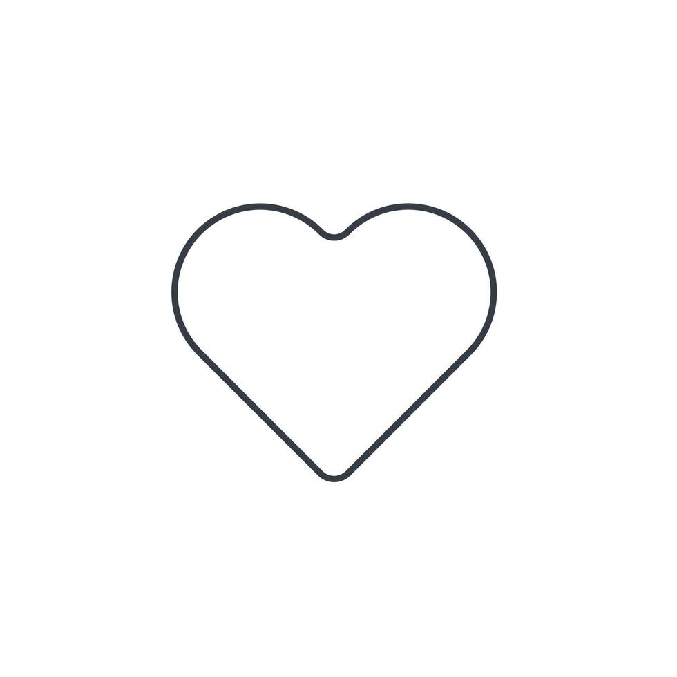 Heart icon line illustration on white background vector