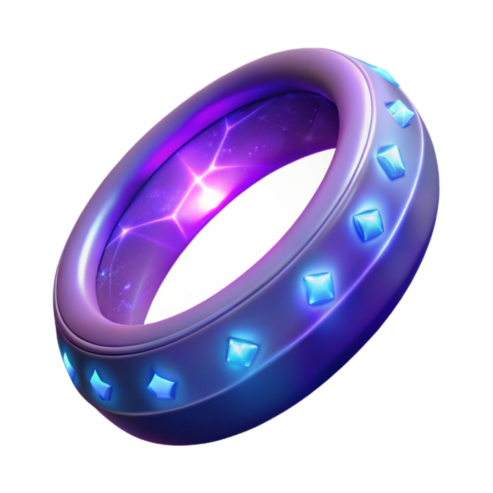 Glowing Ring with Embedded Gems and Cosmic Energy png