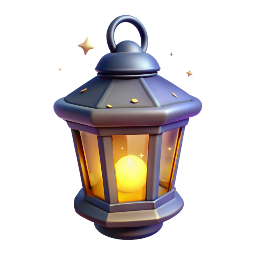 Enchanted Lantern 3D Render of a Glowing, Mystical Light Source png