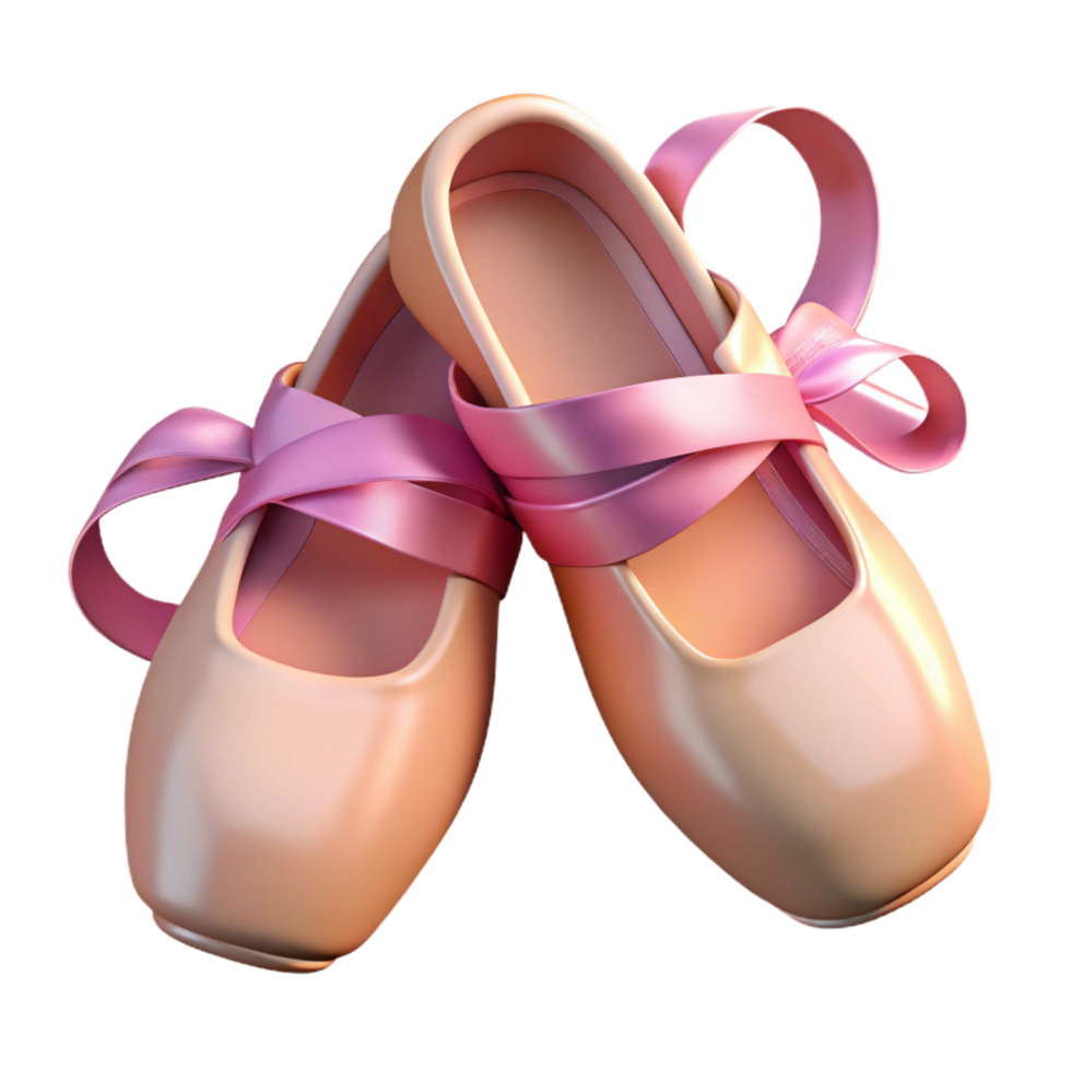 Pointe Shoes with Pink Ribbons A Ballet Shoe Illustration png