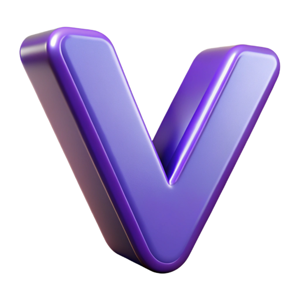 3D Render of Purple V Shaped Object png
