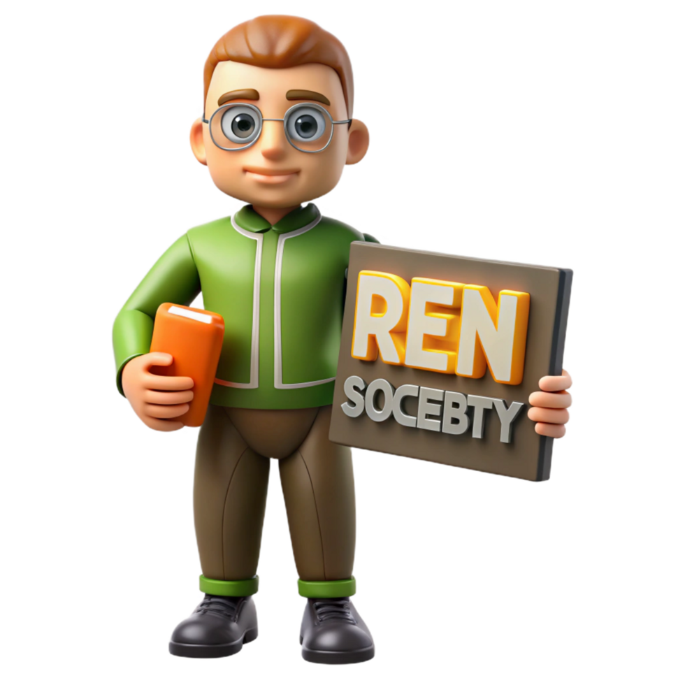 3D Render of Person Holding Sign Society, Community, Togetherness, Unity, Collaboration, Social, Interaction, Connection, Group, Membership png