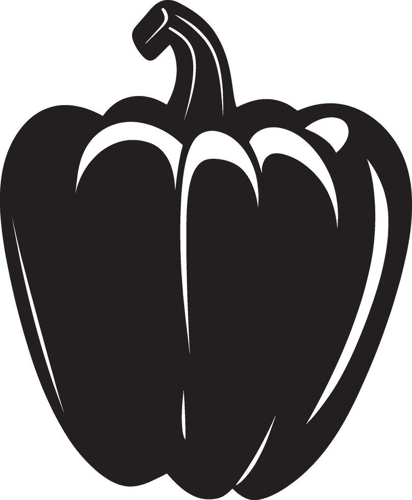 Minimalist black silhouette of bell pepper in format vector