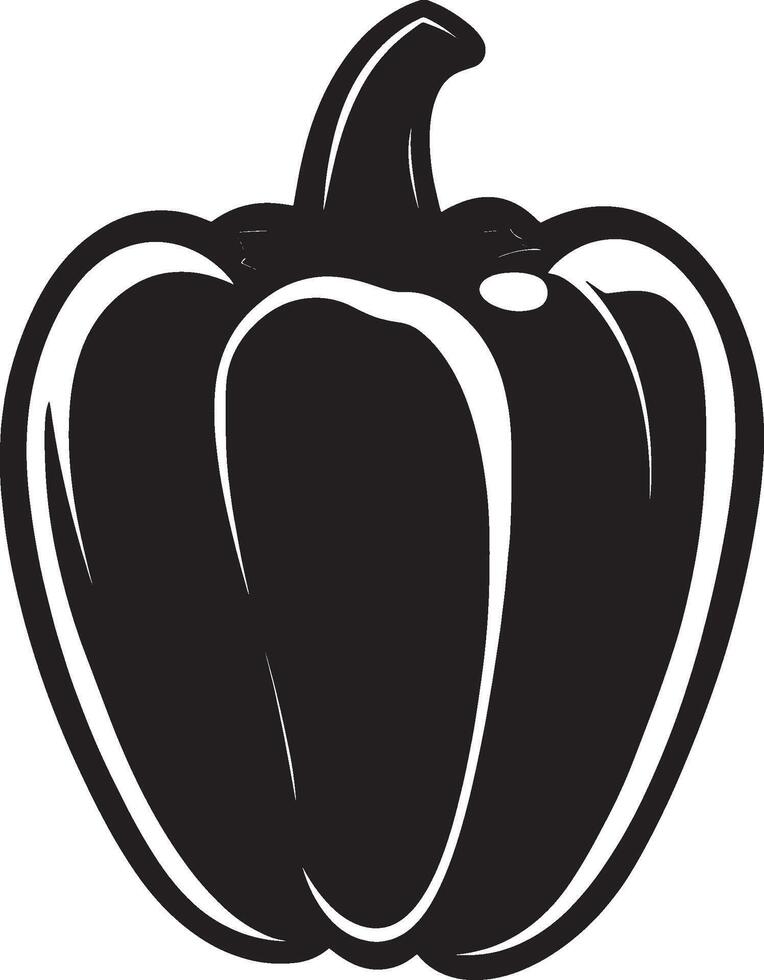 Minimalist black outline of a bell pepper in format vector