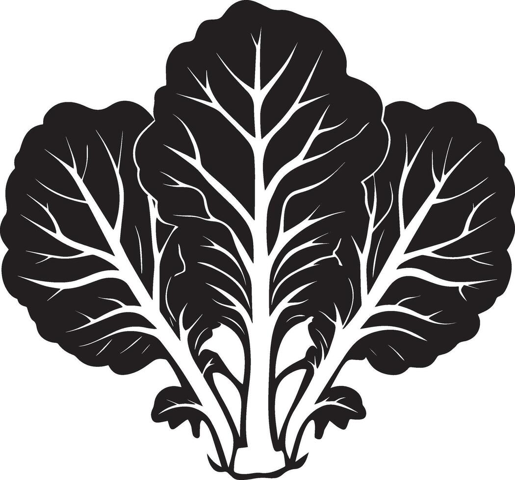 Minimalist black icon of kale in format vector