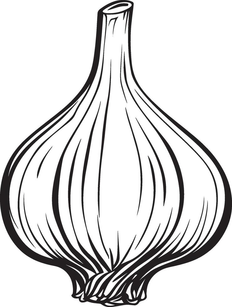 Minimalist black icon of garlic in format vector
