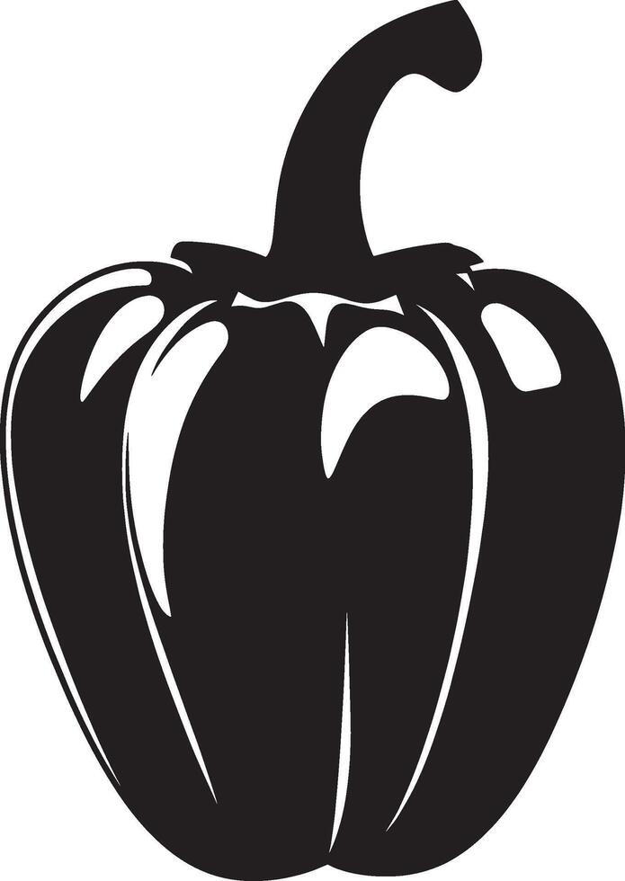 Bell pepper simple silhouette black illustration vector