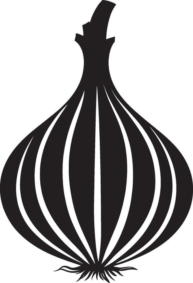 Minimalist black icon of onion in format vector