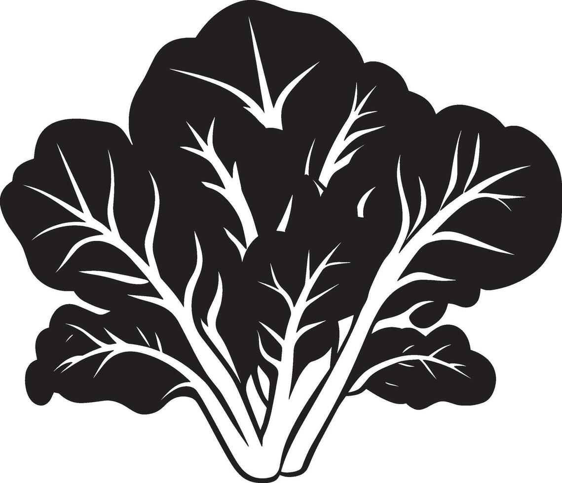 Lettuce symbol in black style vector