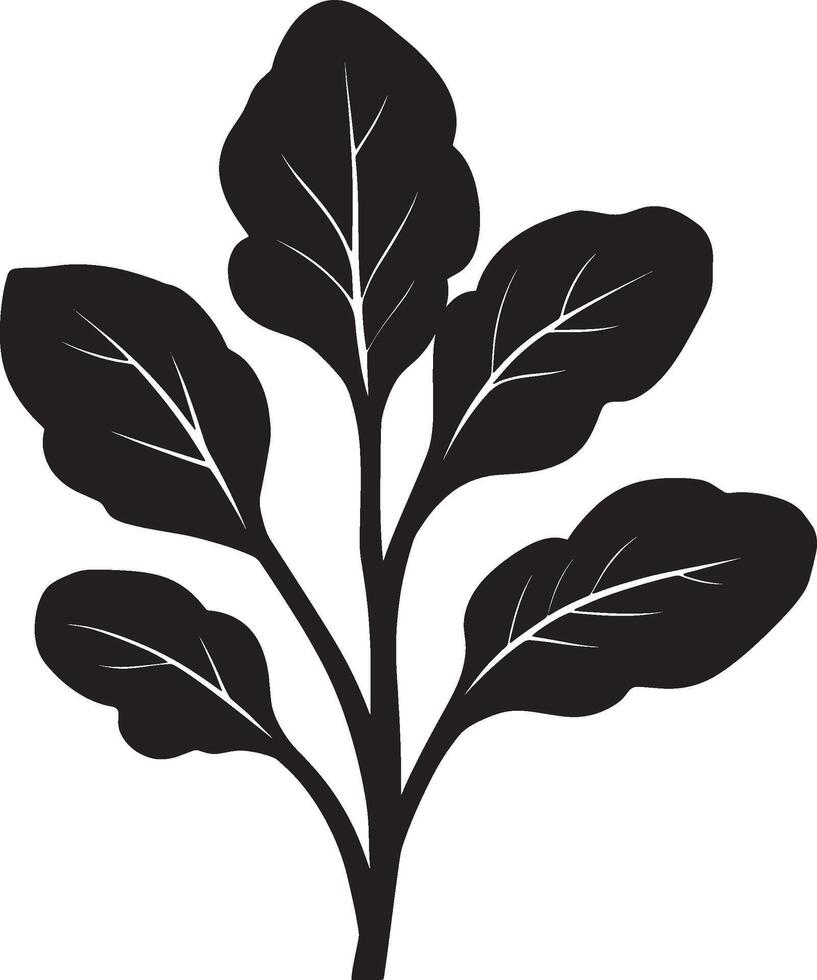 Simple spinach icon in black style vector