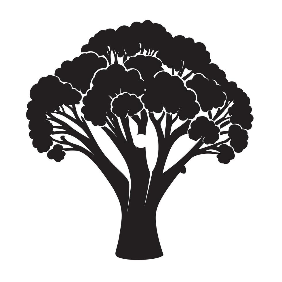Broccoli simple silhouette black illustration vector