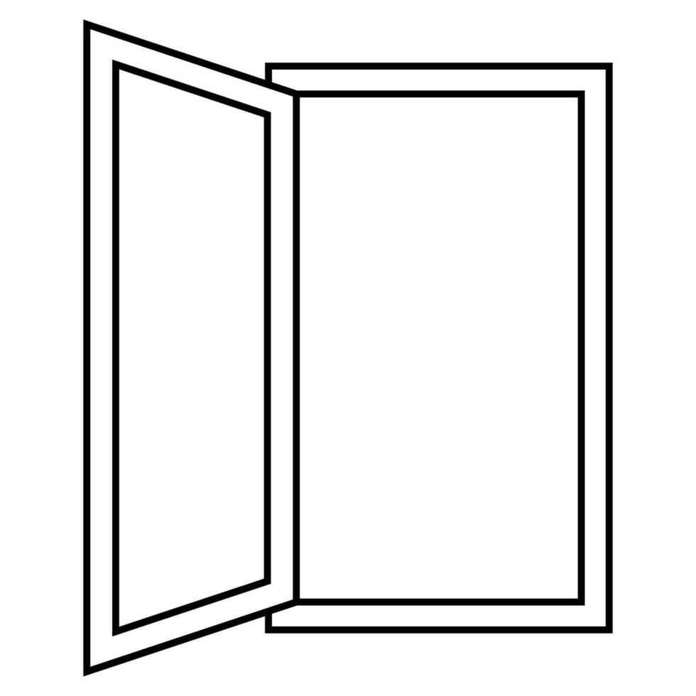 Open Door Frame Line Art, open window air out stuffiness vector