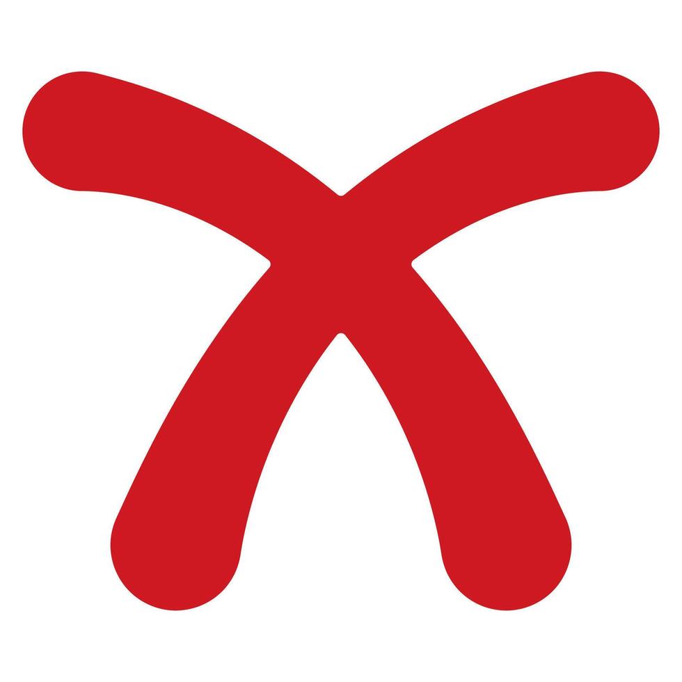 Red X shaped symbol false rejected, cancel sign not accepted vector