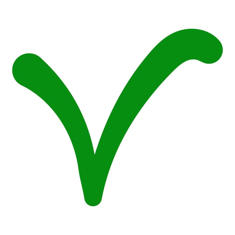 Green checkmark symbol, approval mark choice, ok right positive green vector