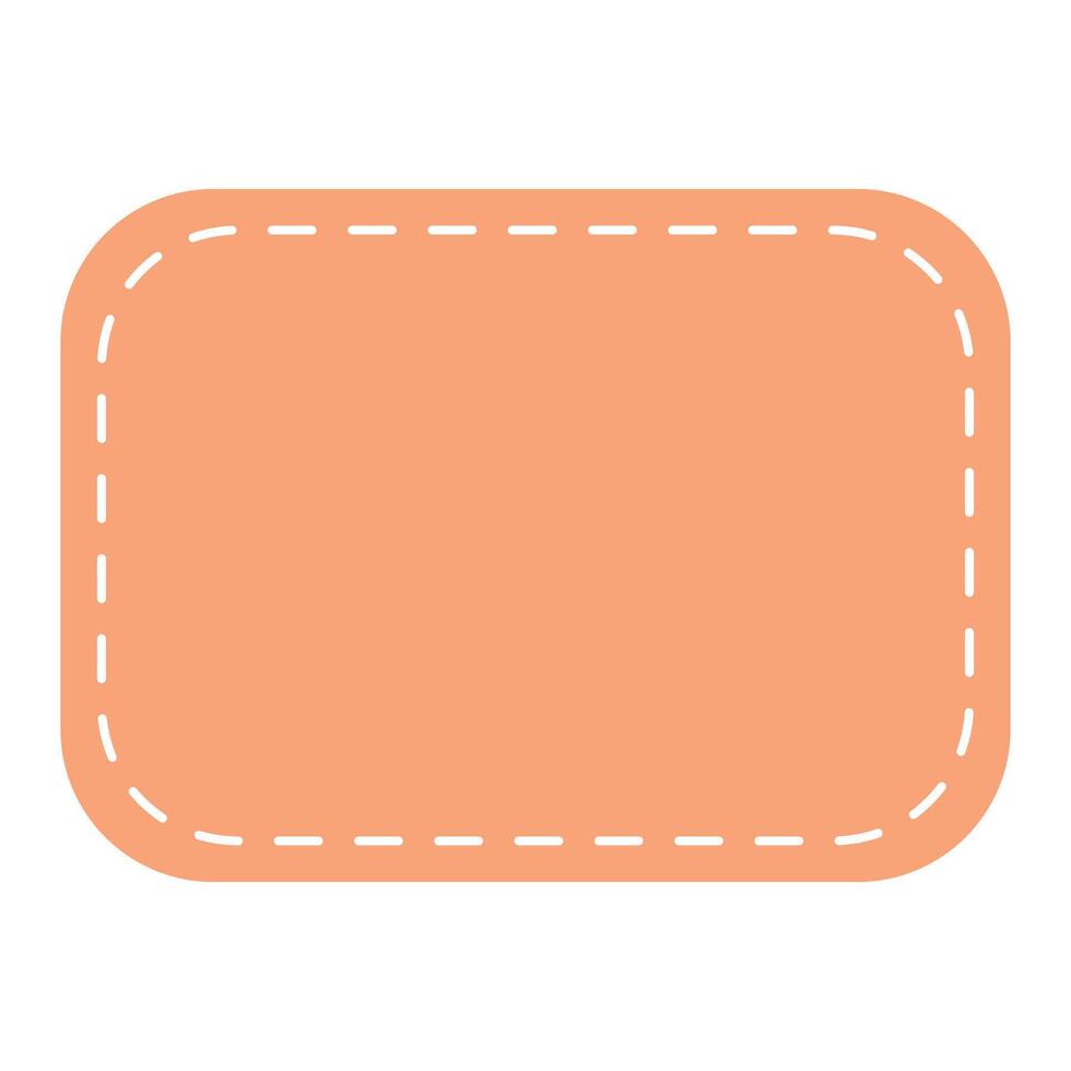 Peach Colored Square with Stitched Border, stitched border frame vector
