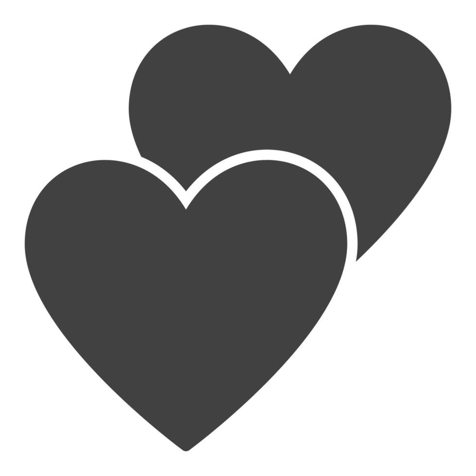 2 Hearts icon - love and romantic modern symbol vector