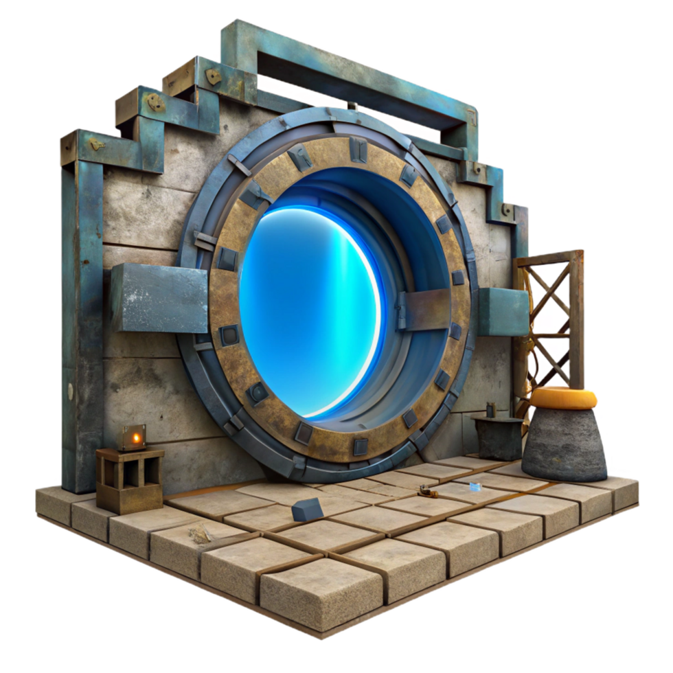 Ancient Portal Futuristic Sci Fi Time Travel Gateway png