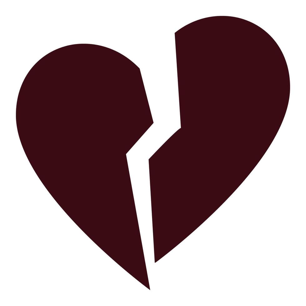 Breakup or Heartbreak creative icon Broken Heart symbol vector