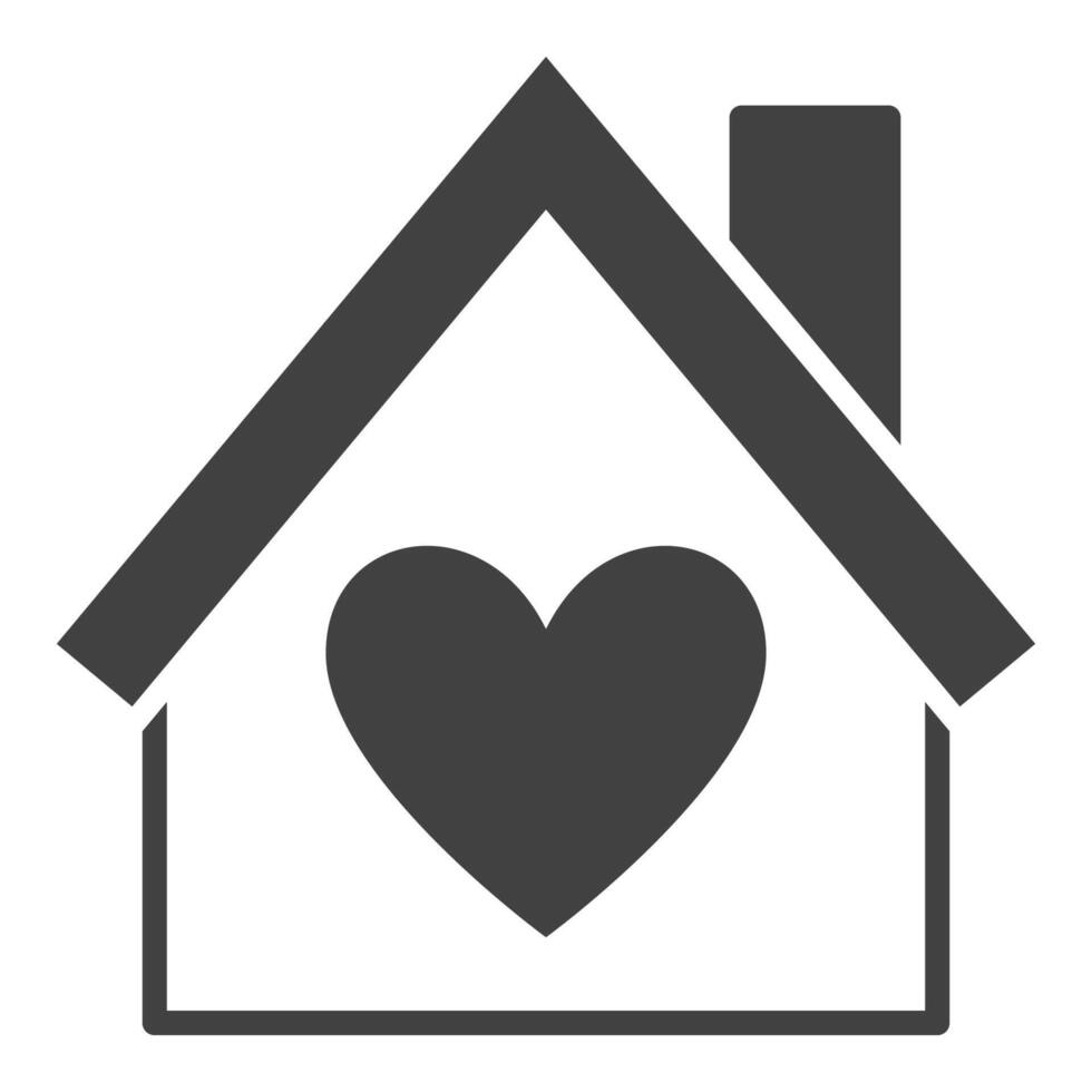House with Heart icon or sign for love vector