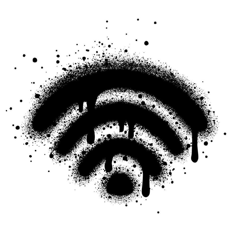 graffiti spray painted signal icon isolated on white background. vector