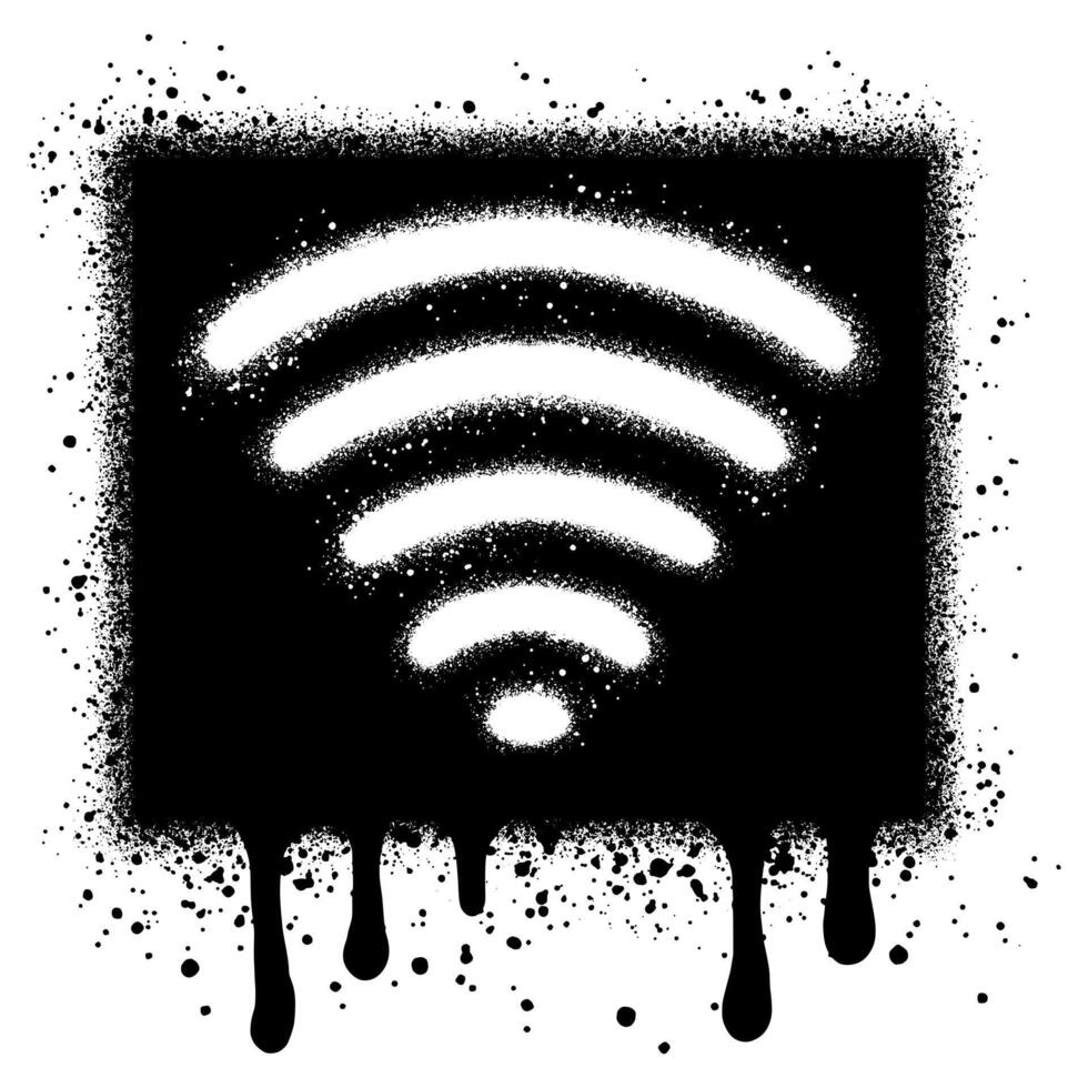 signal graffiti with spray paint vector
