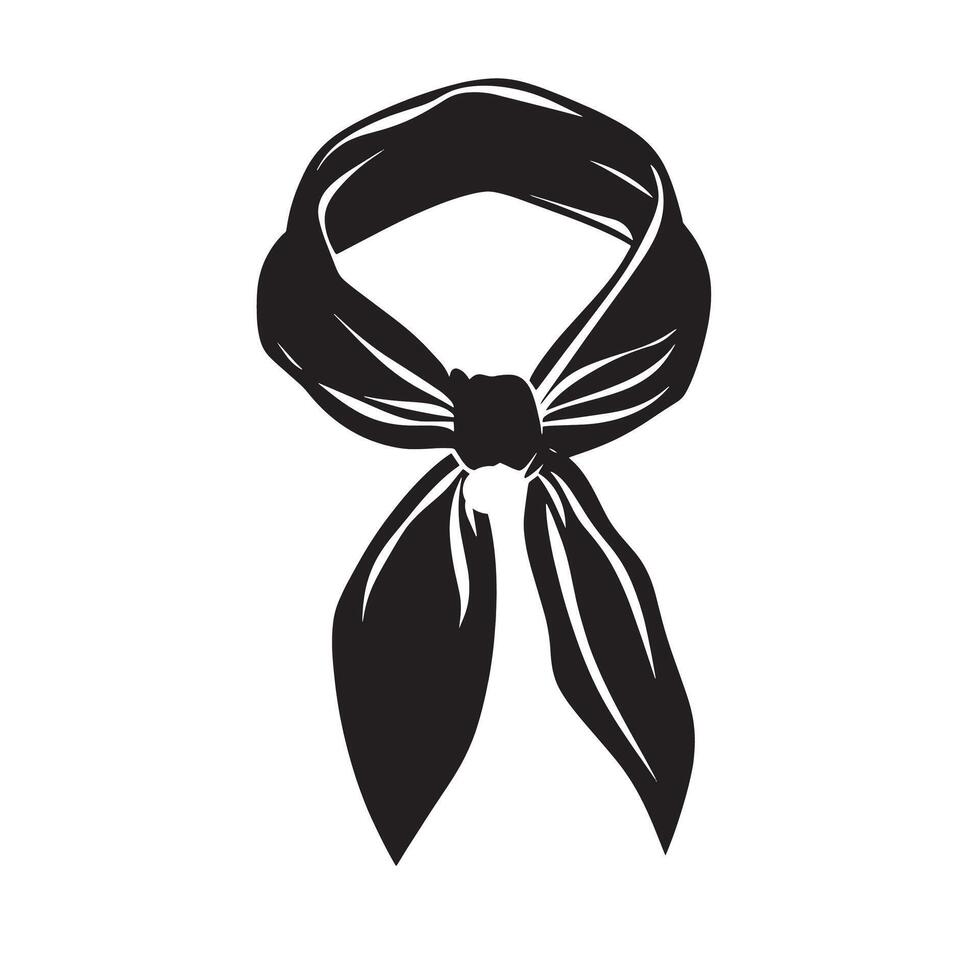 Black illustration of a scarf icon vector