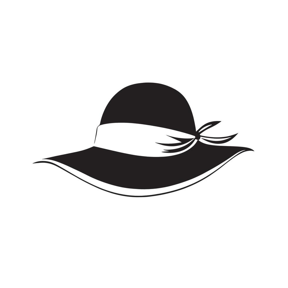 Minimalist black icon of a hat in format vector
