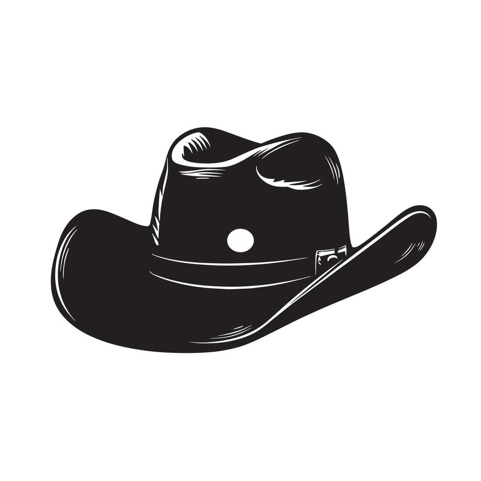 Minimalist black silhouette of a hat in format vector