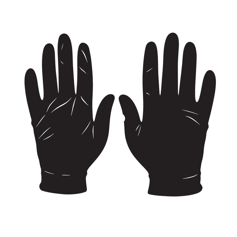 black gloves on a white background vector