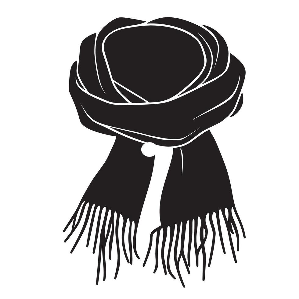 Scarf simple silhouette black illustration vector