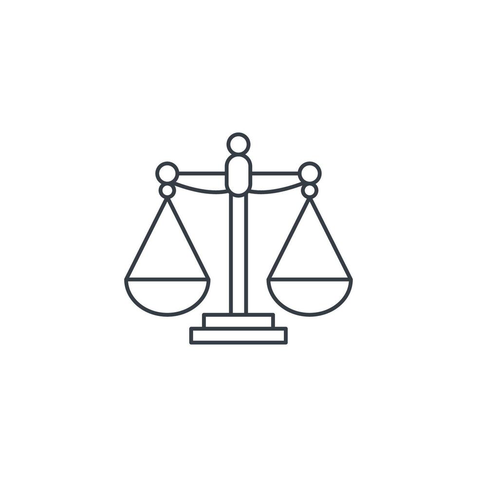 A line drawing of a balance scale vector
