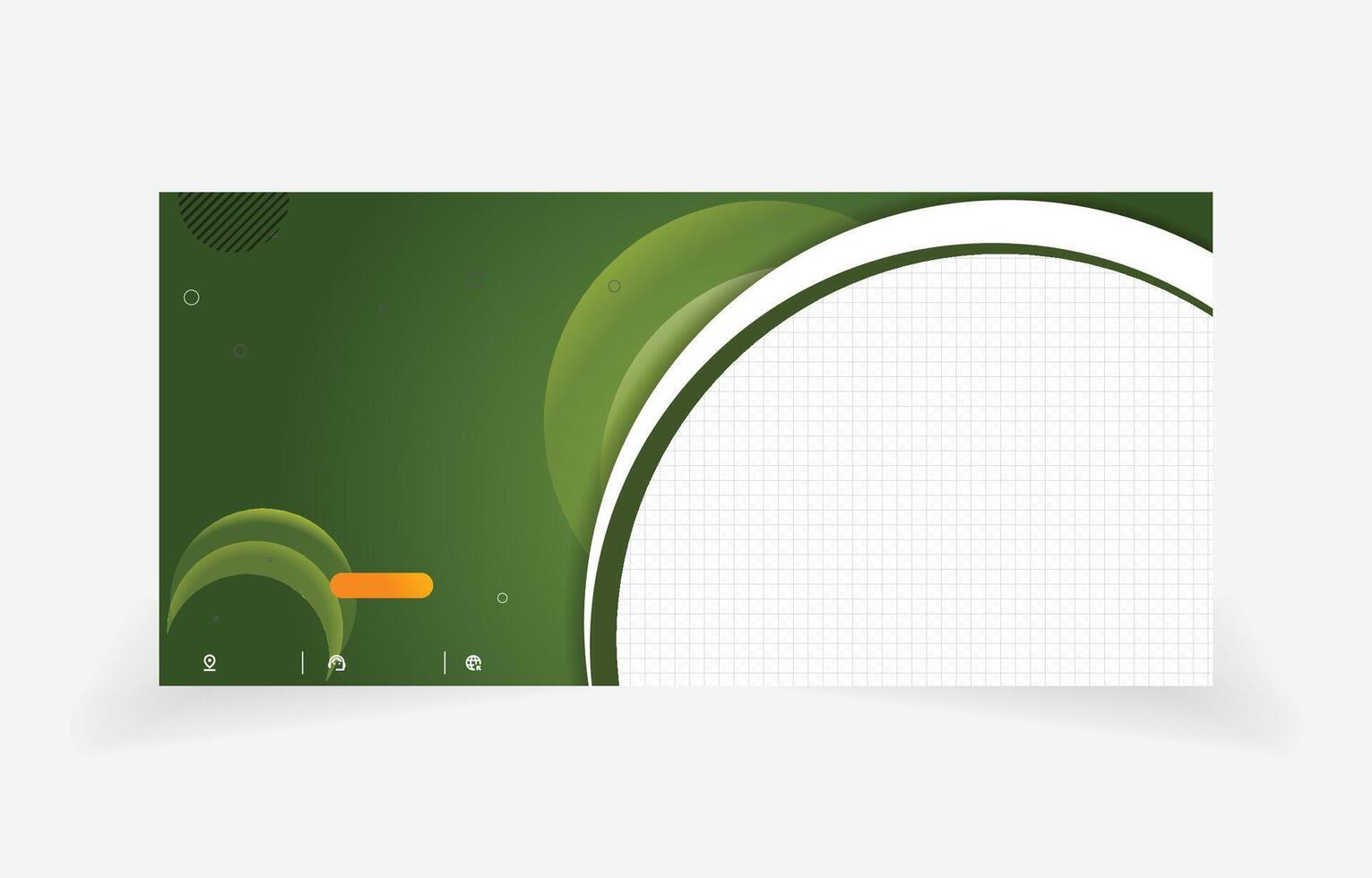 a green and white business card with a white border vector
