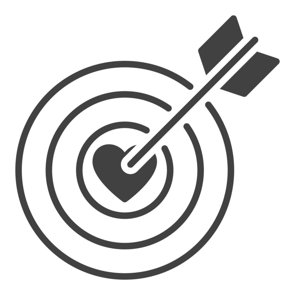 Target with Heart icon Love symbol vector