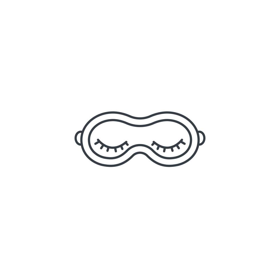 Sleep mask icon line illustration on white background vector