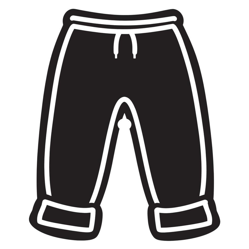 Pants symbol in black style vector