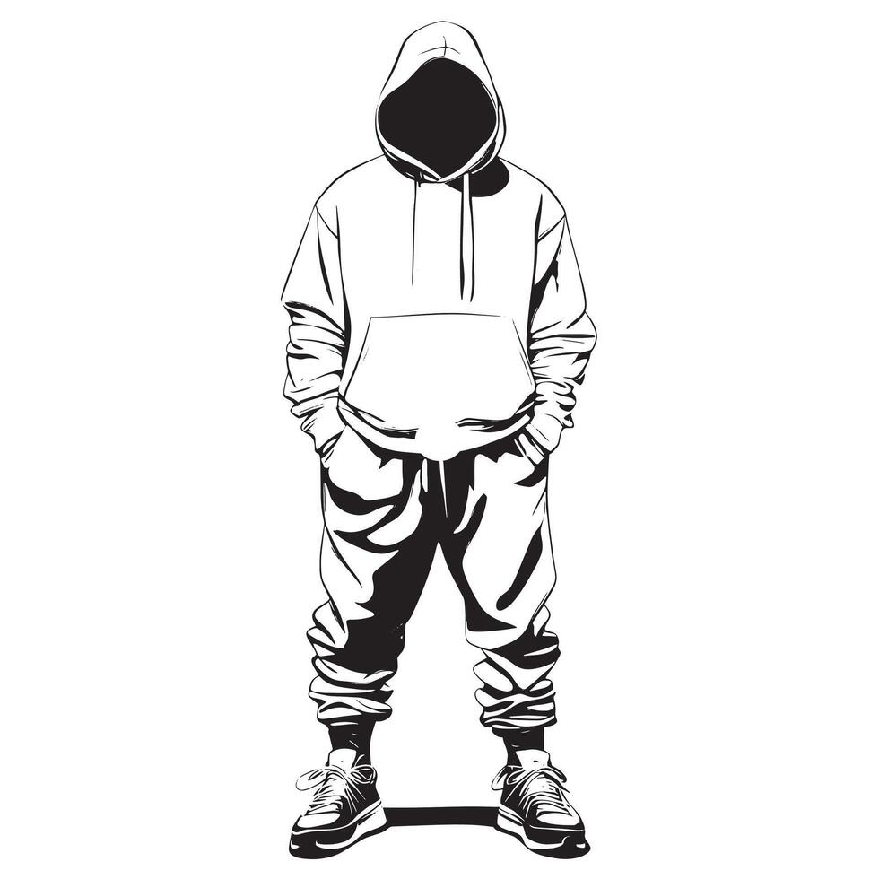 Sweatsuit cloth simple silhouette black illustration vector