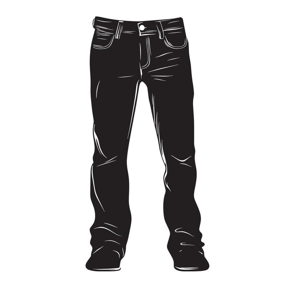 Jeans simple silhouette black illustration vector