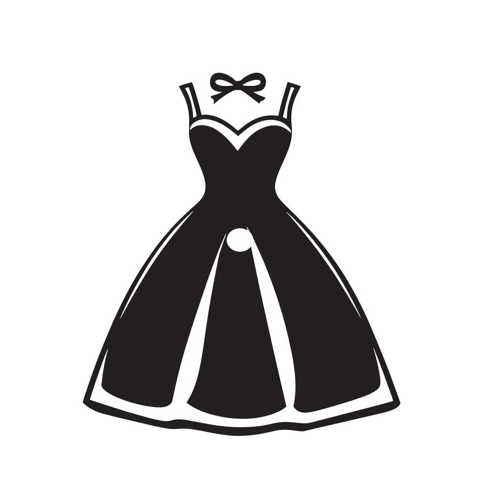 Dress symbol in black style vector