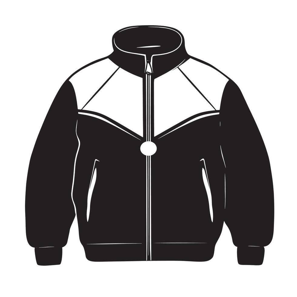 Minimalist black icon of a jacket in format vector
