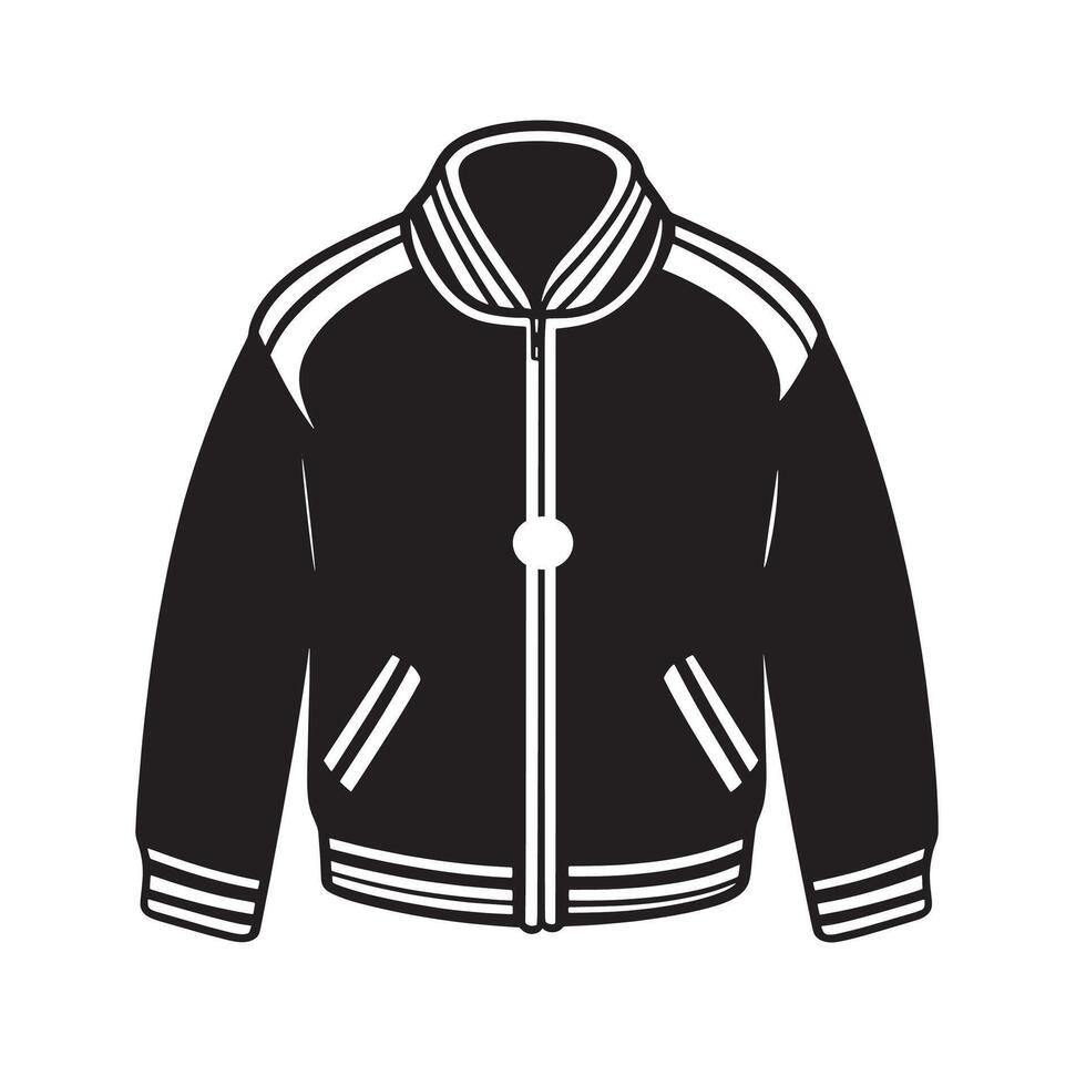 Black illustration of a jacket icon vector