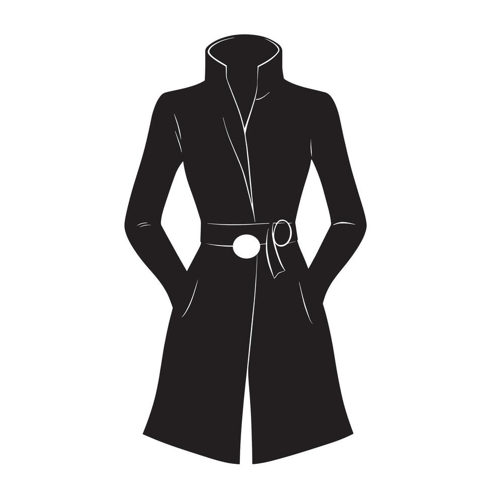 Black illustration of a simple coat silhouette vector