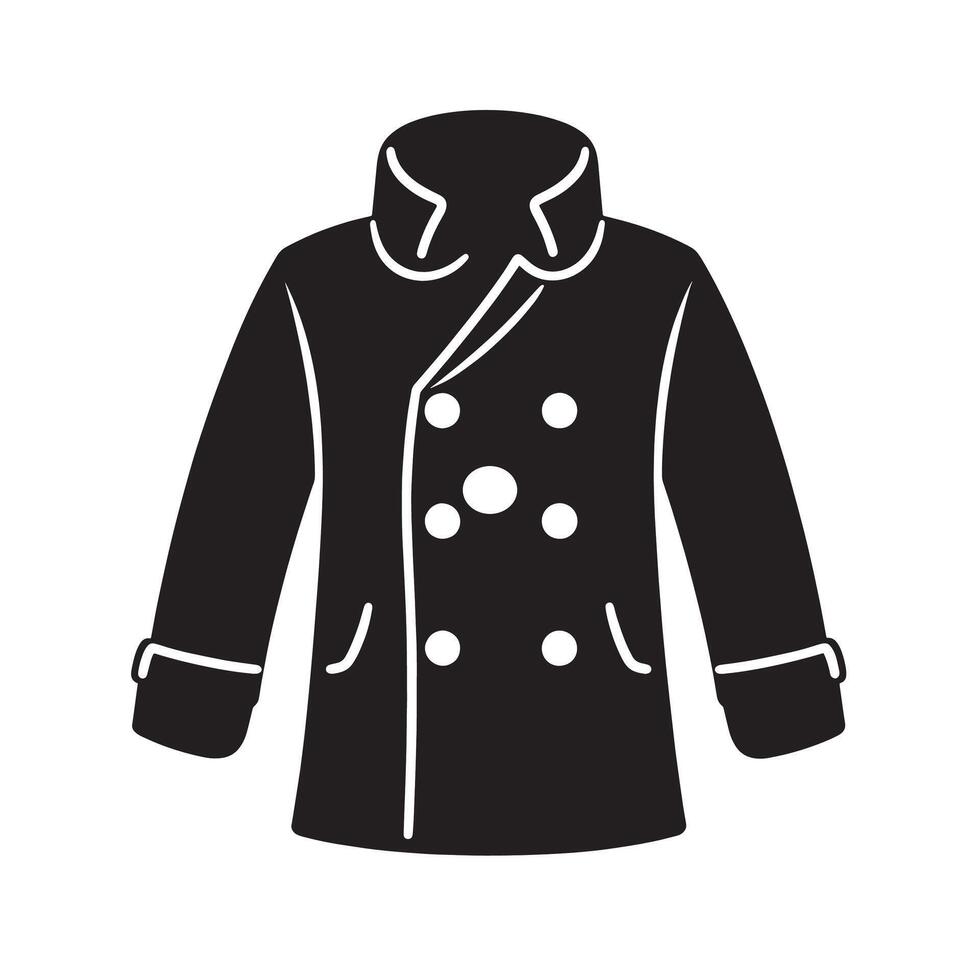 Black illustration of a coat icon vector
