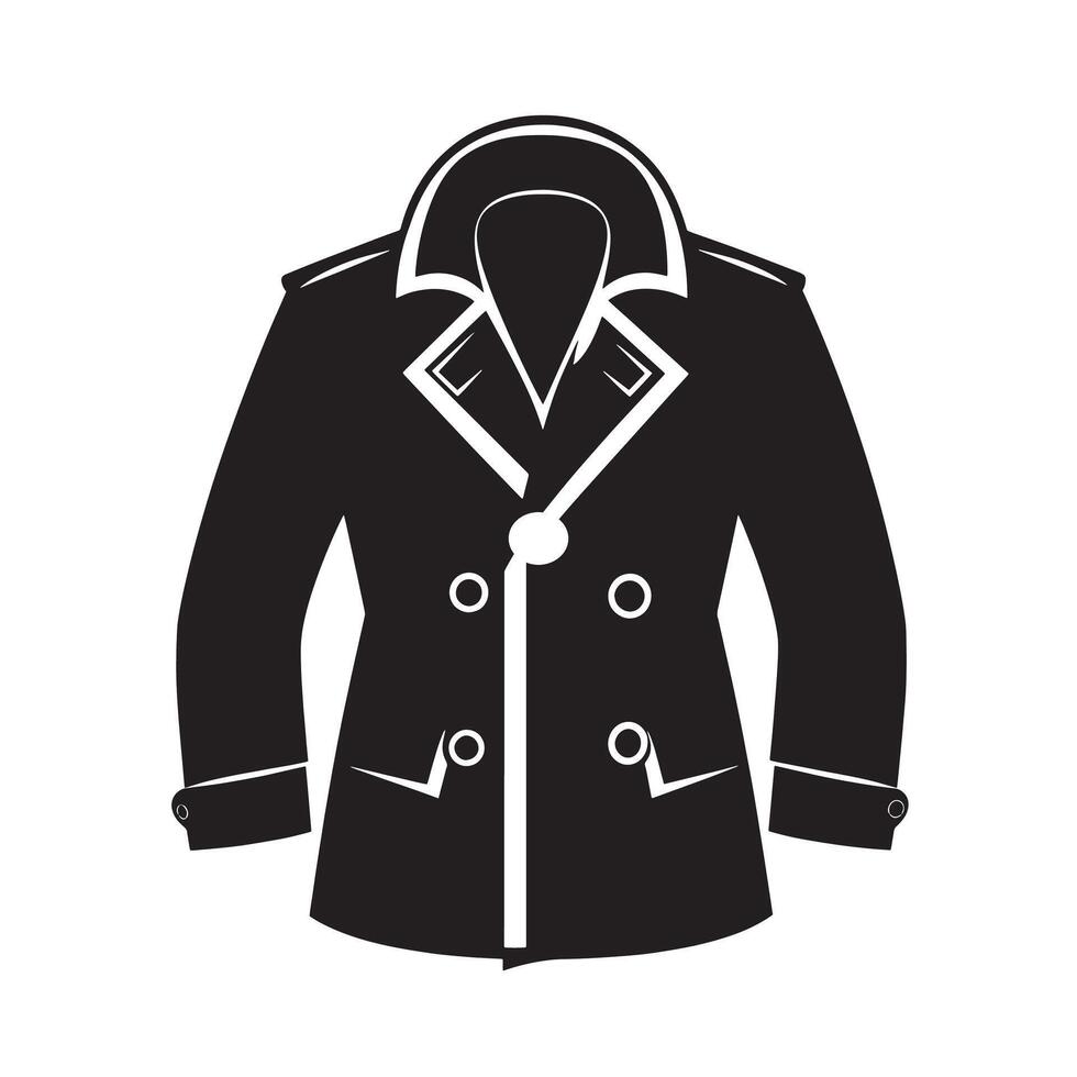 Minimalist black icon of a coat in format vector