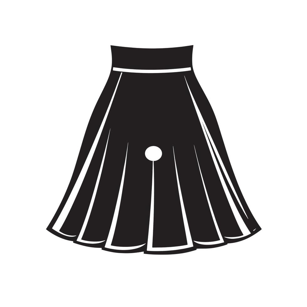 Black illustration of a skirt icon vector
