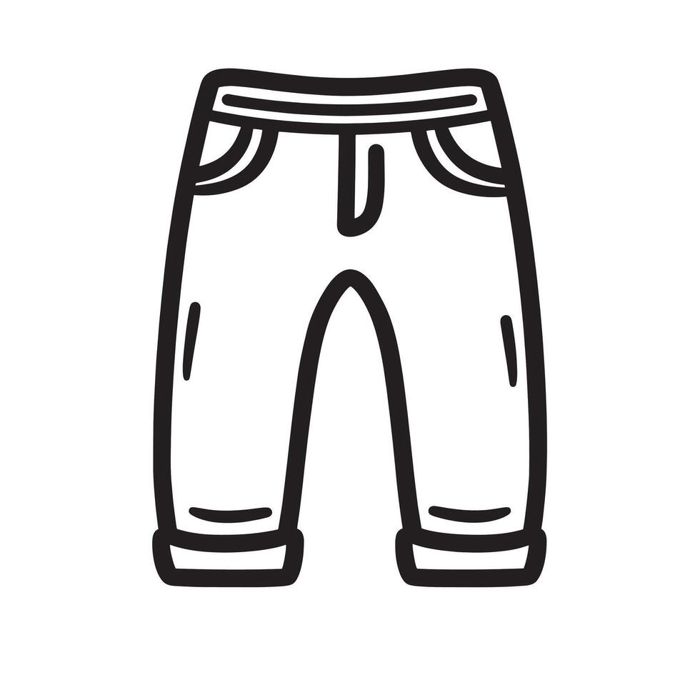Minimalist black icon of pants in format vector